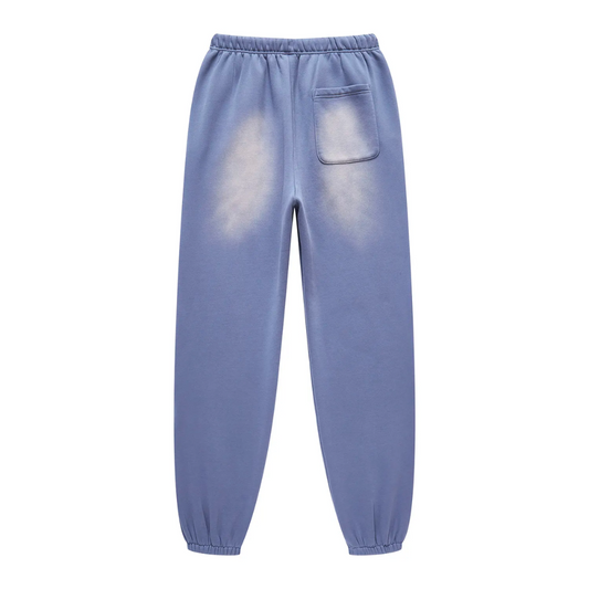 Pastellblue Washed Dyed Fleece Joggers
