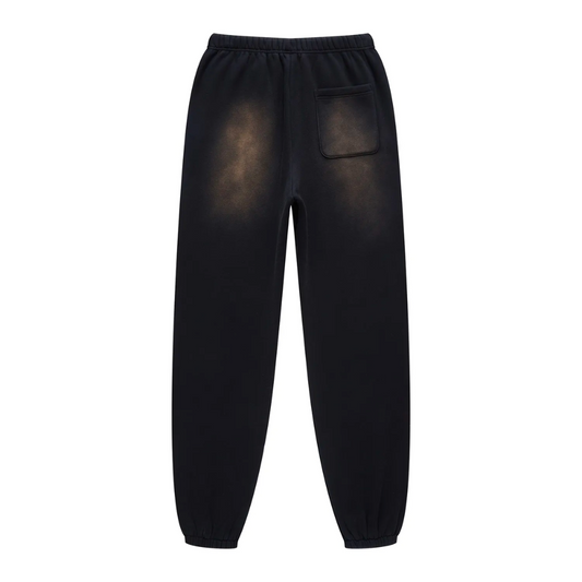 Black Washed Dyed Fleece Joggers