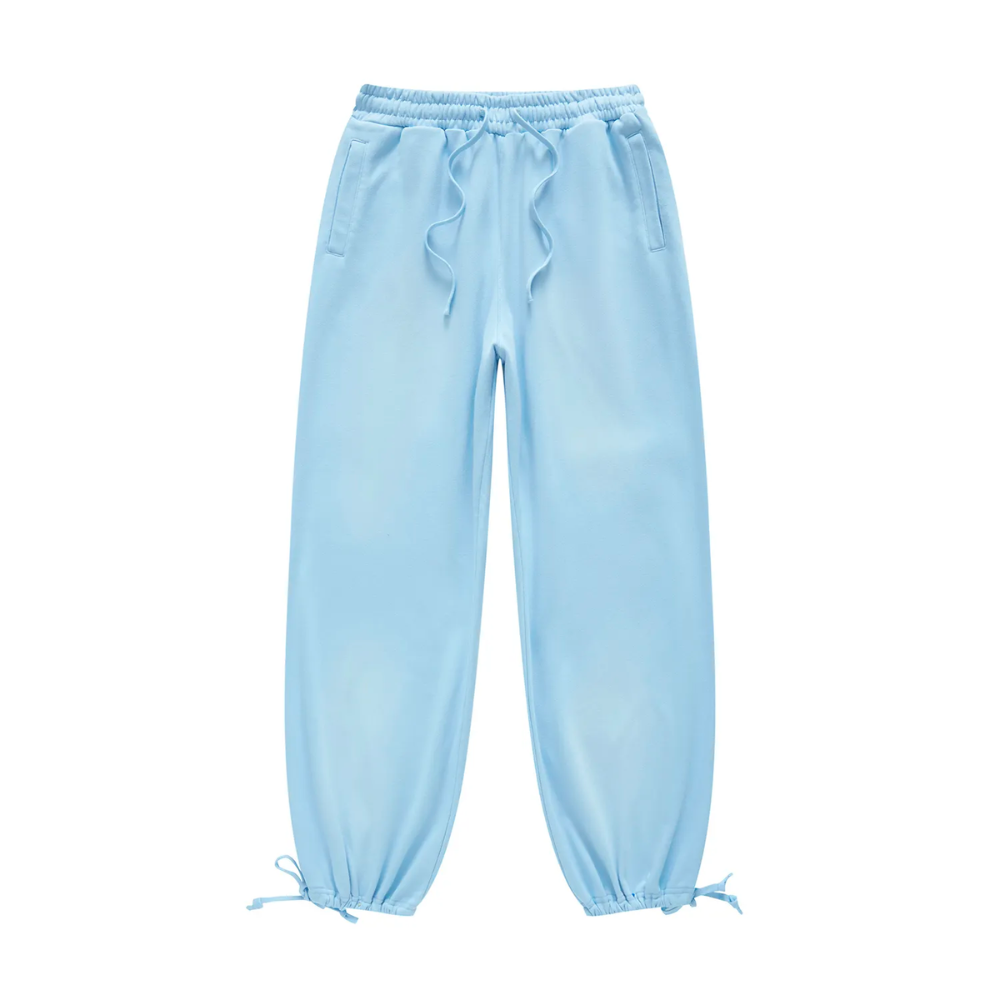 Sky Blue Washed Dyed Fleece Joggers