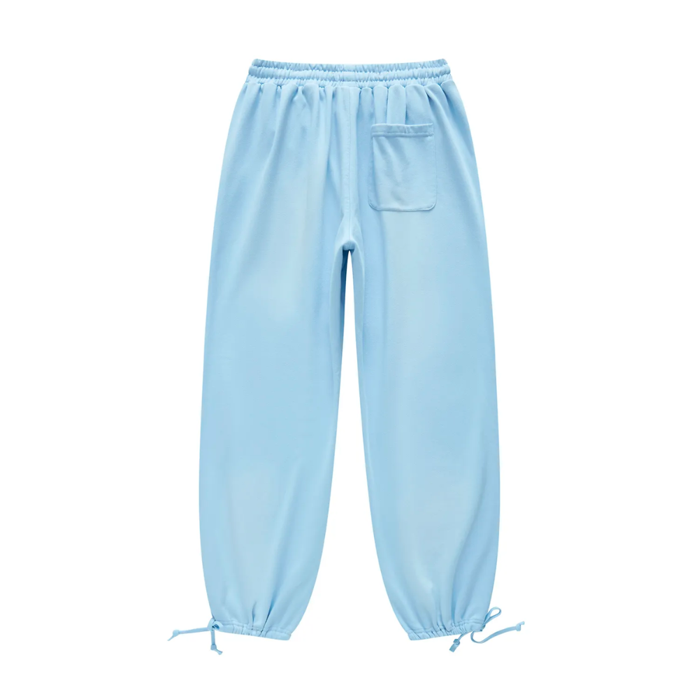 Sky Blue Washed Dyed Fleece Joggers