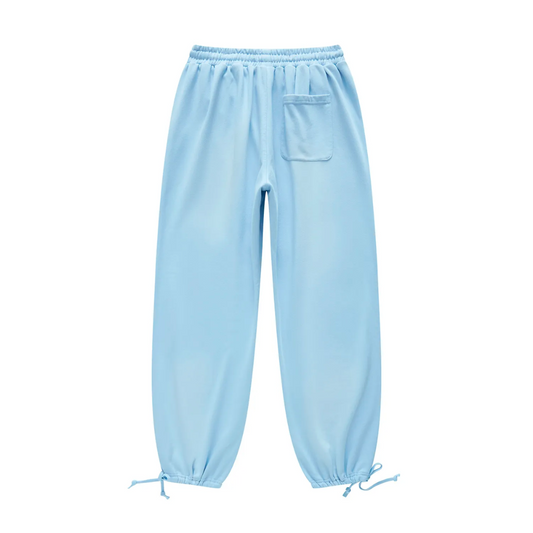 Sky Blue Washed Dyed Fleece Joggers