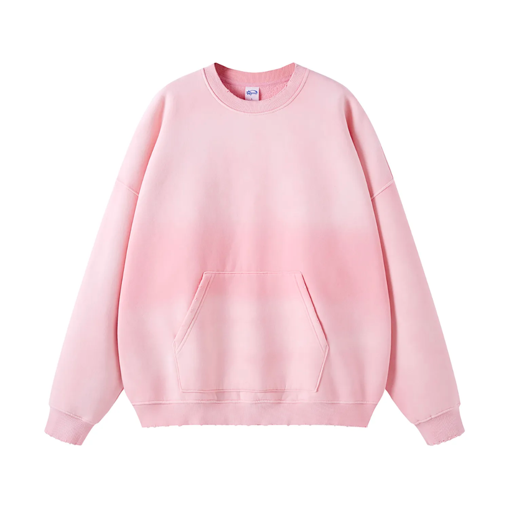 Light Pink Gradient Washed Effect Sweater