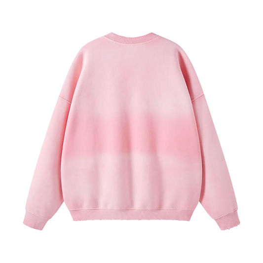 Light Pink Gradient Washed Effect Sweater