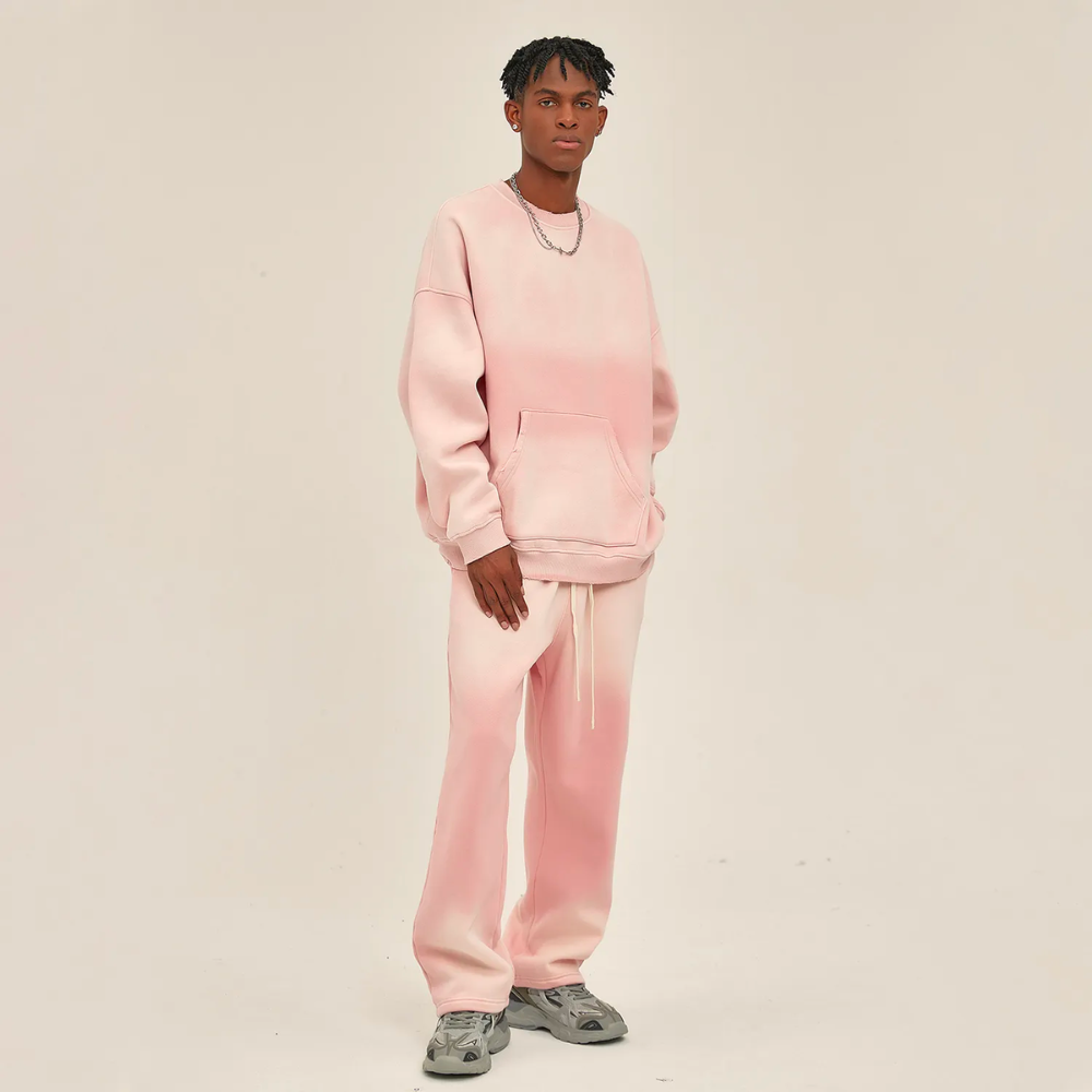 Light Pink Gradient Washed Effect Sweater